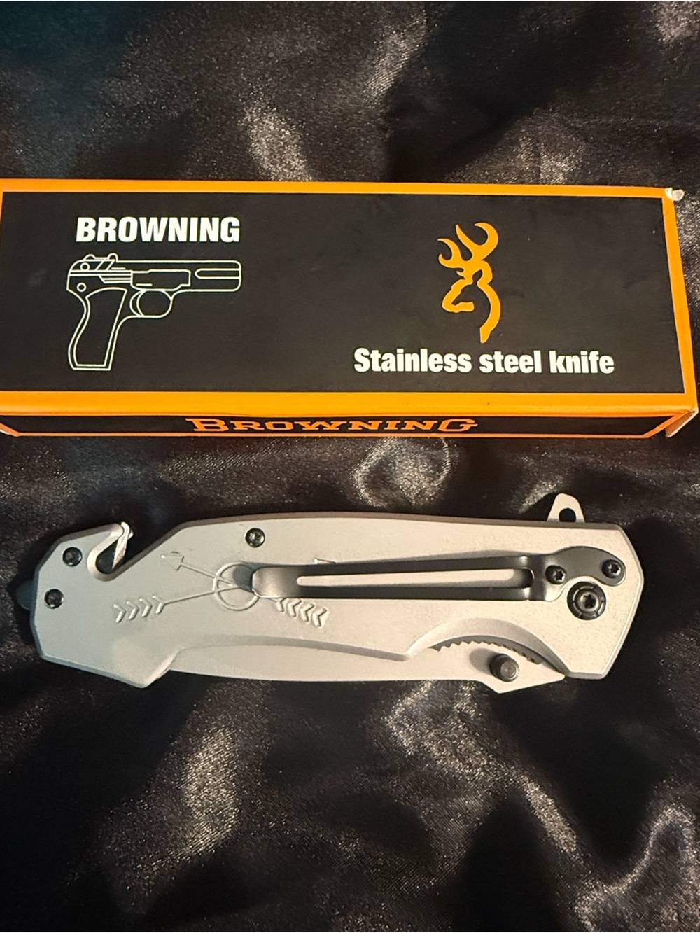 Father’s Day ❤️ Browning Stainless Steel Folding Knife - Silver and Black - Picture 3 of 4